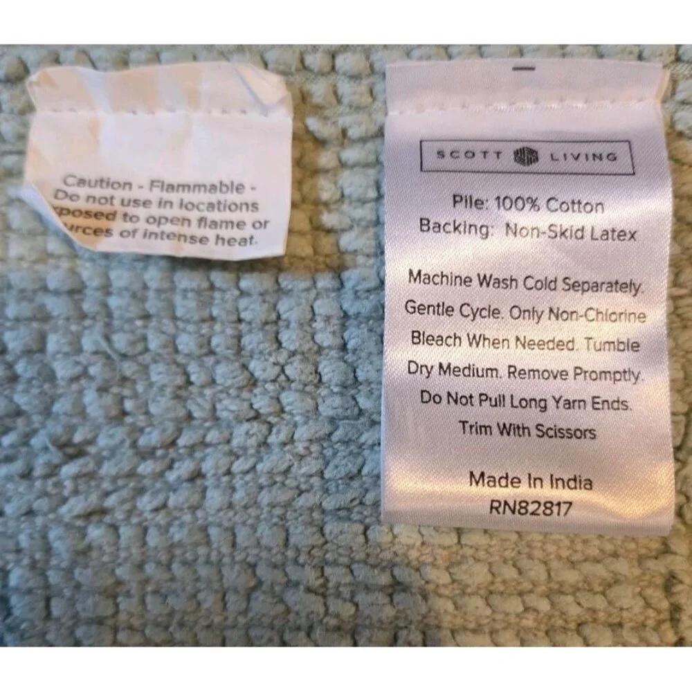 Scott Living Ultra Soft Plush Cotton‎ Bath Rug Sea Green 25 X 17